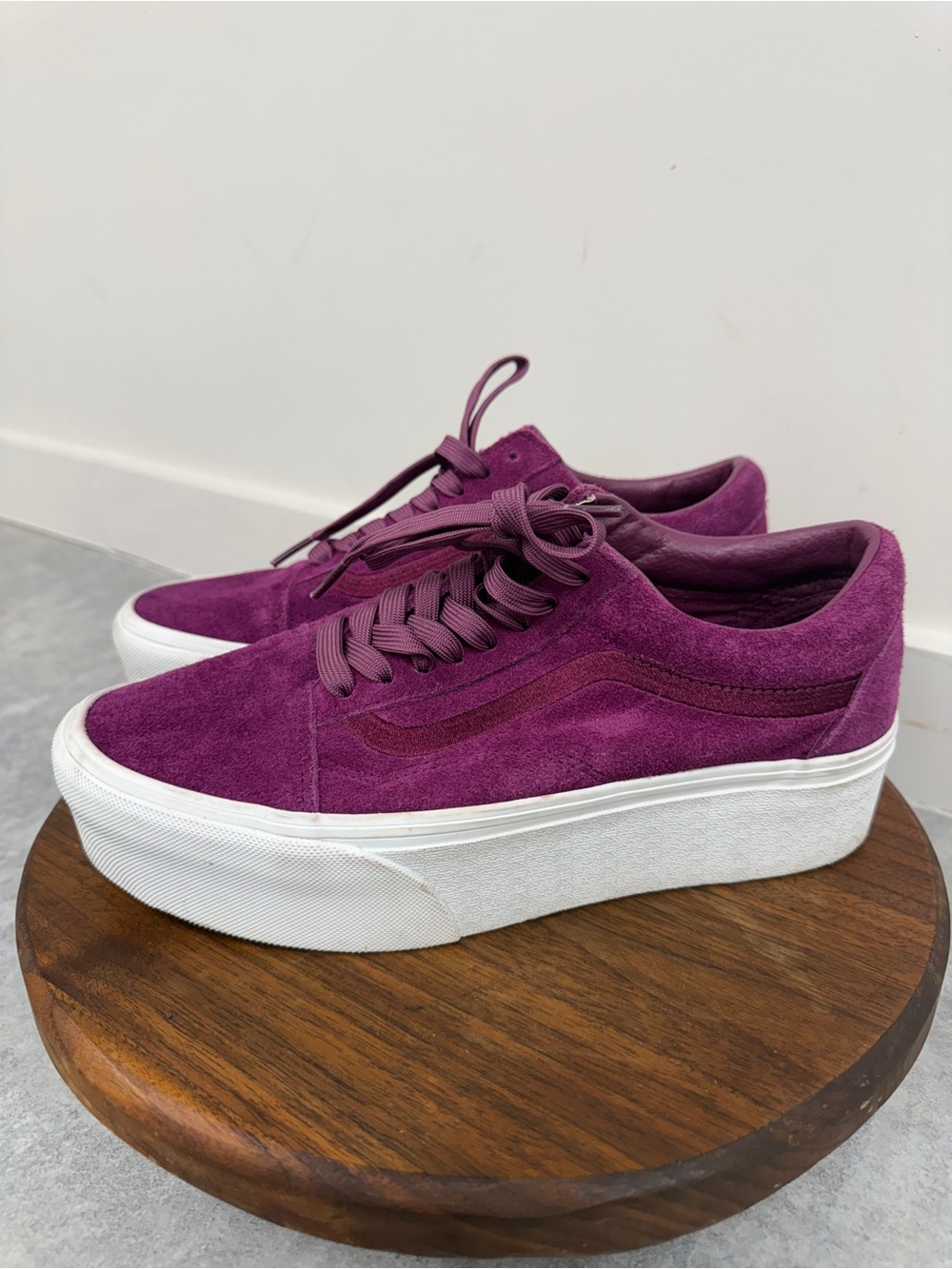 Vans Plum Suede Platform Lace-Up Sneakers - Picture 2 of 9